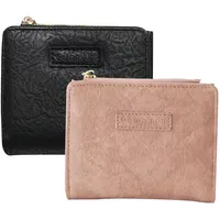 FOSDICK 2 PCS Geldbörse Damen klein, Kleines Portemonnaie Damen, Geldbeutel Damen klein, Kurzformat Damen Portemonnaie, Geldtasche Damen mit Zipper, Portmonee Damen Klein, Damen Portemonnaie Klein