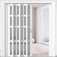 Hggdsac Falttür, Schiebetür, Falttür für den Innenbereich im, Schiebetür weiss, Verschließbar, und Fenster Doppelwandprofil Neu, aus PVC, Tür für Schutz der Privatsphäre(W×H:100×180cm)