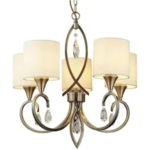 Licht-Erlebnisse Kenzie 5-flg. Ø 52 cm klassisch Messing Antik Natur