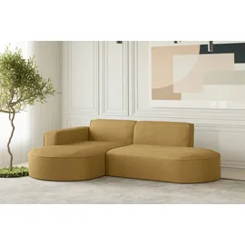 Fun Möbel Ecksofa Designersofa PALMA XS in Stoff Scala Senfgelb Ottomane Links