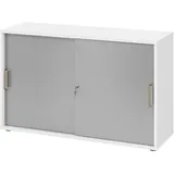 bümö Aktenschrank 120 x 74,8 x 40 cm Weiß/Silber