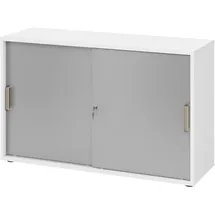 bümö Aktenschrank 120 x 74,8 x 40 cm Weiß/Silber