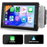 Hikity Android 13 2 Din 8" Autoradio mit Navi für VW,mit Carplay Android Auto Autoradio schwarz