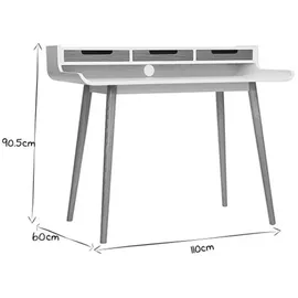 miliboo Schreibtisch OPUS Weißes Holz / Beige