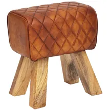 FineBuy Sitzhocker Echtleder 40 x 48 x 27 cm Braun