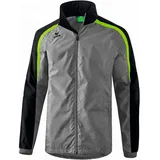 Erima Unisex Liga 2.0 Allwetterjacke, Grau Melange/Schwarz/Green Gecko, M