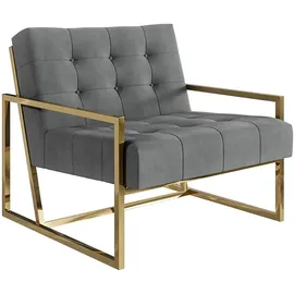 s-style möbel Loungesessel Tampa Samtstoff 0 x 0 x 0 cm Grau