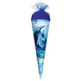 ROTH Schultüte 22cm rund Orcas, 22 cm,