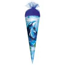ROTH Schultüte 22cm rund Orcas, 22 cm,