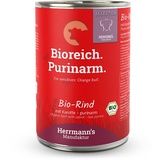 HERRMANN'S Selection Sensibel Bio Rind mit Karotten purinarm 12 x 400g Dose Hundenassfutter