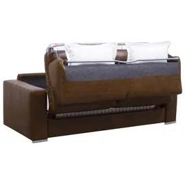 vente-unique Schlafsofa mit Matratze 3-Sitzer - 100% Büffelleder - Vintage-Optik - Matratze 18 cm - delectea ii