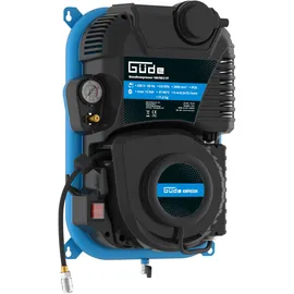 Güde Wandkompressor 160/08/2 ST (1100 W/230 V, max. 8 bar, 90 l/min eff. Liefermenge, ölfrei, platzsparende Wandmontage, integrierte 180° schwenkbare Automatikschlauchtrommel, 9 m Druckluftschlauch)