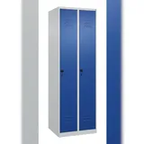 C+P Spind Classic PLUS, 2 Abteile, HxBxT 185x60x50cm, Sicherheitsdrehriegel, Hellgrau/Enzianblau von PROREGAL