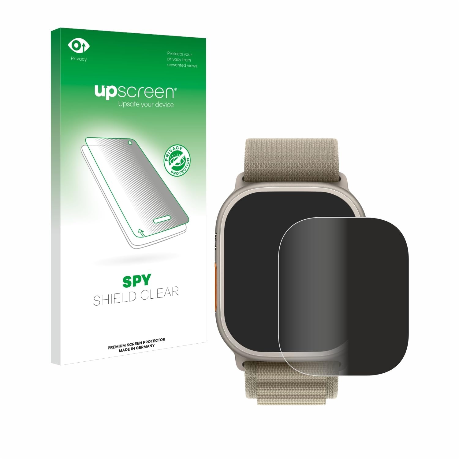 upscreen Anti-Spy Blickschutzfolie für Apple Watch Ultra 2 (49 mm) Privacy Screen Displayschutz-Folie [Sichtschutz, Blaulichtfilter]