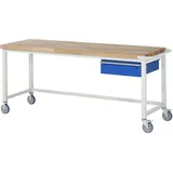 Rau Fahrbare Werkbank mit Querstrebe und Schublade BxTxH 2000x700x880mm