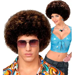 Disco Afro Perücke Braun - OS