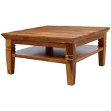 Massivmoebel24 Couchtisch Oxford Braun Akazie 85 x 85 x 45 cm