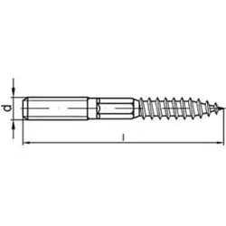 Stockschraube 6x70 Edelstahl A2 blank
