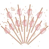 Strohhalme zum 40. Geburtstag, 24 Stück, Roségold, Partyzubehör zum 40. Geburtstag