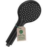 Kludi Dive Handbrause DIVE X 1S Eco, mit Kalkschnellreinigung, 6981039-00 1 Strahlart, Duschkopf, Schwarz Matt