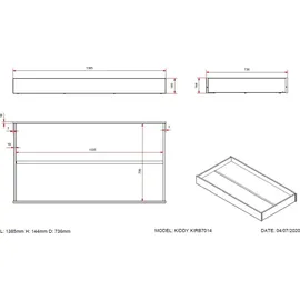 Vipack Kinderbett Kiddy 70 x 140 cm, inkl. Bettschublade, weiß