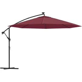 vidaXL Ampelschirm Ø 350 cm Bordeauxrot
