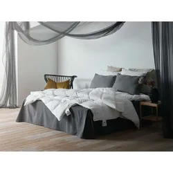 Kunstfaserbettdecke UNIVERSE OF SLEEPING "Pegasus, pflegeleicht, Allergikergeeignet, 3 Wärmekl., Made in Denmark", weiß, B:155cm L:220cm, Bezug: 100% Baumwolle. Füllung: 50% Federn, 50% Polyester, Bettdecken, Europäische Feder-Daunenfüllung und dauerhafte Polyesterfasern