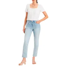 Levi's 724TM High Rise Straight Fit Jeans Cool Bright In Blue 33 32