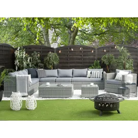 Beliani Kissenbezug Outdoor Set 40 x 40 cm Grau