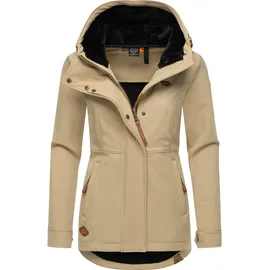 Ragwear Damen Sotfshelljacke Übergangsjacke mit Teddyfleece-Kapuze Yba Intl Taupe24 Gr. XL - XL