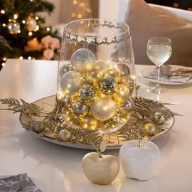 Christmas Decorations Kaemingk Weihnachtsbaumkugeln Glas 8 cm 6 Weihnachtskugeln 8cm - weiß