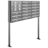 AL Briefkastensysteme Standbriefkasten 15 Fach Silber
