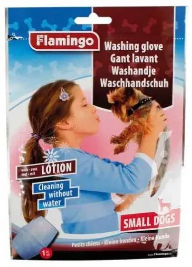 Karlie Flamingo Waschhandschuh mit Lotion für Hunde - Für kleine Hunde