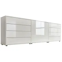 BMG Möbel Sideboard »Mailand Set 4« (Kommode Anrichte Aktenschrank), mit weiß lackierten Hochglanzfronten und hochwertigen Push-to-Open