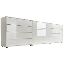 BMG Möbel Sideboard »Mailand Set 4« (Kommode Anrichte Aktenschrank), mit weiß lackierten Hochglanzfronten und hochwertigen Push-to-Open