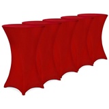 DEUBA Deuba® 5X Stehtisch Hussen Ø Ø60-65/70-75/80-85cm Viele Farben 30°C Waschbar Verstärkte Standfüße Stehtischhusse Überzug Stretch / 80-85cm, rot
