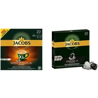 Jacobs Kaffeekapseln Guten Morgen XL Intense - 10er Pack (10 x 20 Getränke) & Kaffeekapseln Espresso Ristretto, Intensität 12 von 12, 200 Nespresso®* kompatible Kapseln, 10 x 20 Getränke