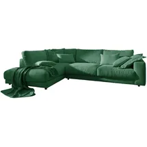 KAWOLA Ecksofa Madeline Cord Recamiere links smaragd