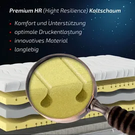 Matratzen Perfekt Vital Premium 9-zonen Premium Kaltschaummatratze 90x200cm, Härtegrad 2