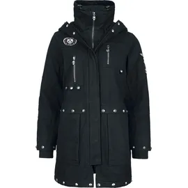 Rock Rebel by EMP Damen schwarze Winterjacke mit Nietendetails S - S