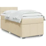 Maison Exclusive - Boxspringbett mit Matratze Creme 90x190 cm Stoff - Creme