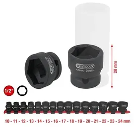 KS Tools 1/2 Sechskant-Kraft-Stecknuss-Satz, extra kurz, 15-tlg.