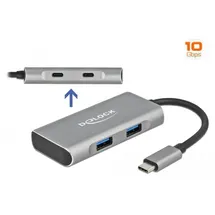 DeLock Externer USB 3.2 Gen 2 USB Type-C Hub mit USB Typ-A / USB Type-C