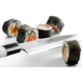 HENDI Messer "Sashimi", mit Holzgriff, Japanische Messer, Küchenmesser, Messer, Deutscher Stahl X50CrMoV15, Klinge: 240mm, Länge: 370mm