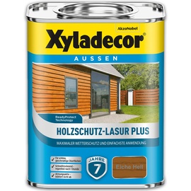 Xyladecor Holzschutz-Lasur Plus 2,5 Liter, Eiche Hell