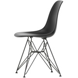 Vitra - Eames Plastic Side Chair DSR RE, basic dark / tiefschwarz (Filzgleiter basic dark)