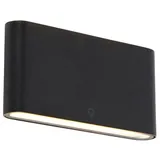 QAZQA Moderne Außenwandleuchte schwarz 17,5 cm inkl. LED IP65 - Batt - Schwarz