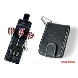 KARELLA Darttasche Mini PAK schwarz, perfekt für EIN Dartset und Zubehör, passt in Jede Hosentasche, Karabinerhaken, Dartcase, Tasche für Darts