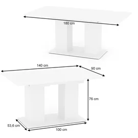 Vicco Dix 140 x 76 x 76 cm weiß matt