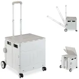 Relaxdays Einkaufstrolley grau 0,50 x 0,19 x 0,52 m